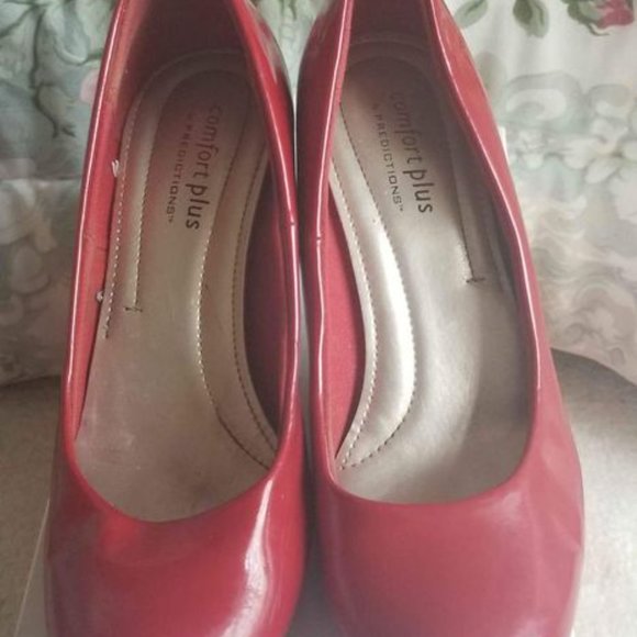 Red Comfortable Low Heels - Picture 2 of 2